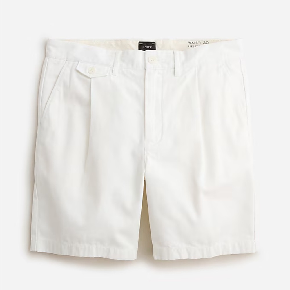 J. Crew White Pleated Shorts